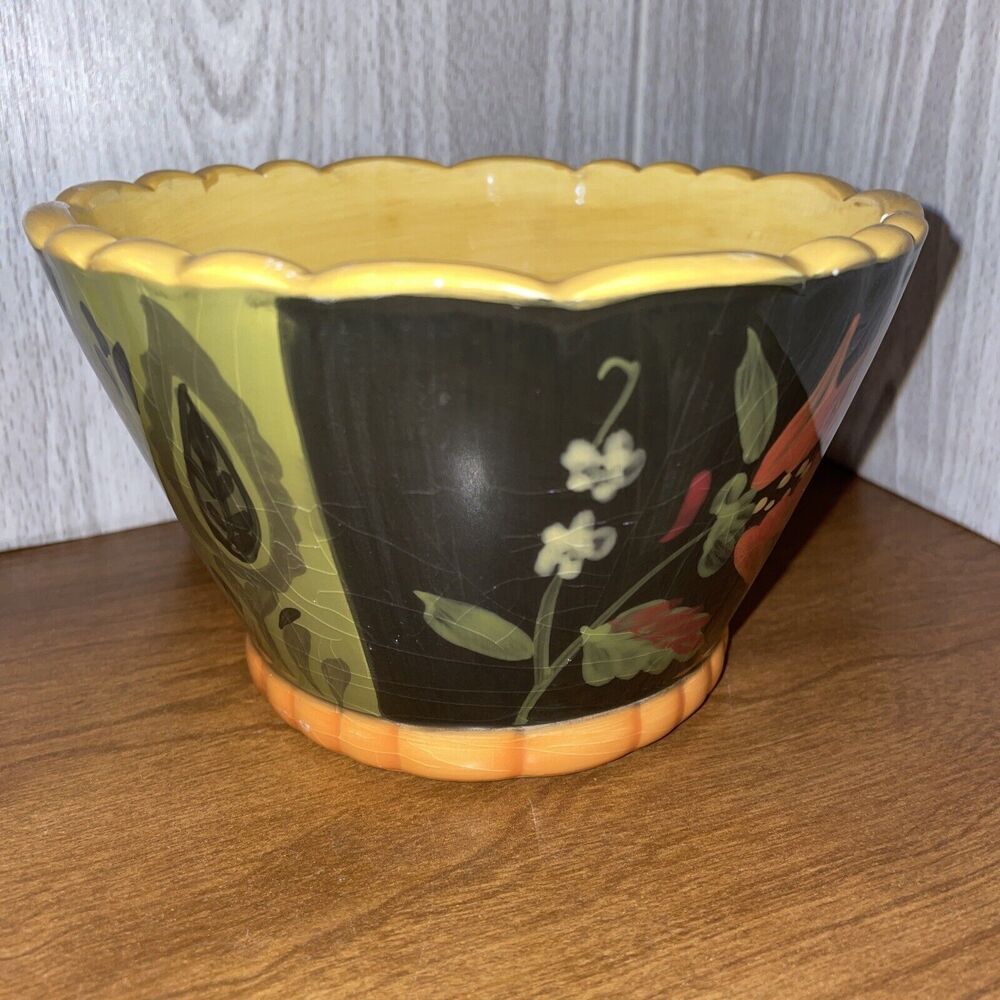 222 Fifth Folkloria Arabian Flower Bowl 3.5 Inches X 6 Inches CHIPPED RIM - Picture 3 of 12